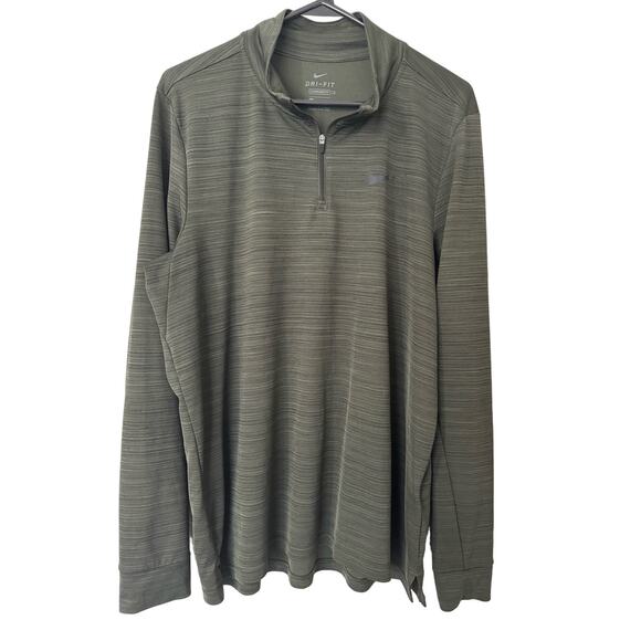 Nike Men's Dark Green Standard Fit 1/4 Zip Long Sleeve Pullover Size‎ Large - Picture 1 of 4